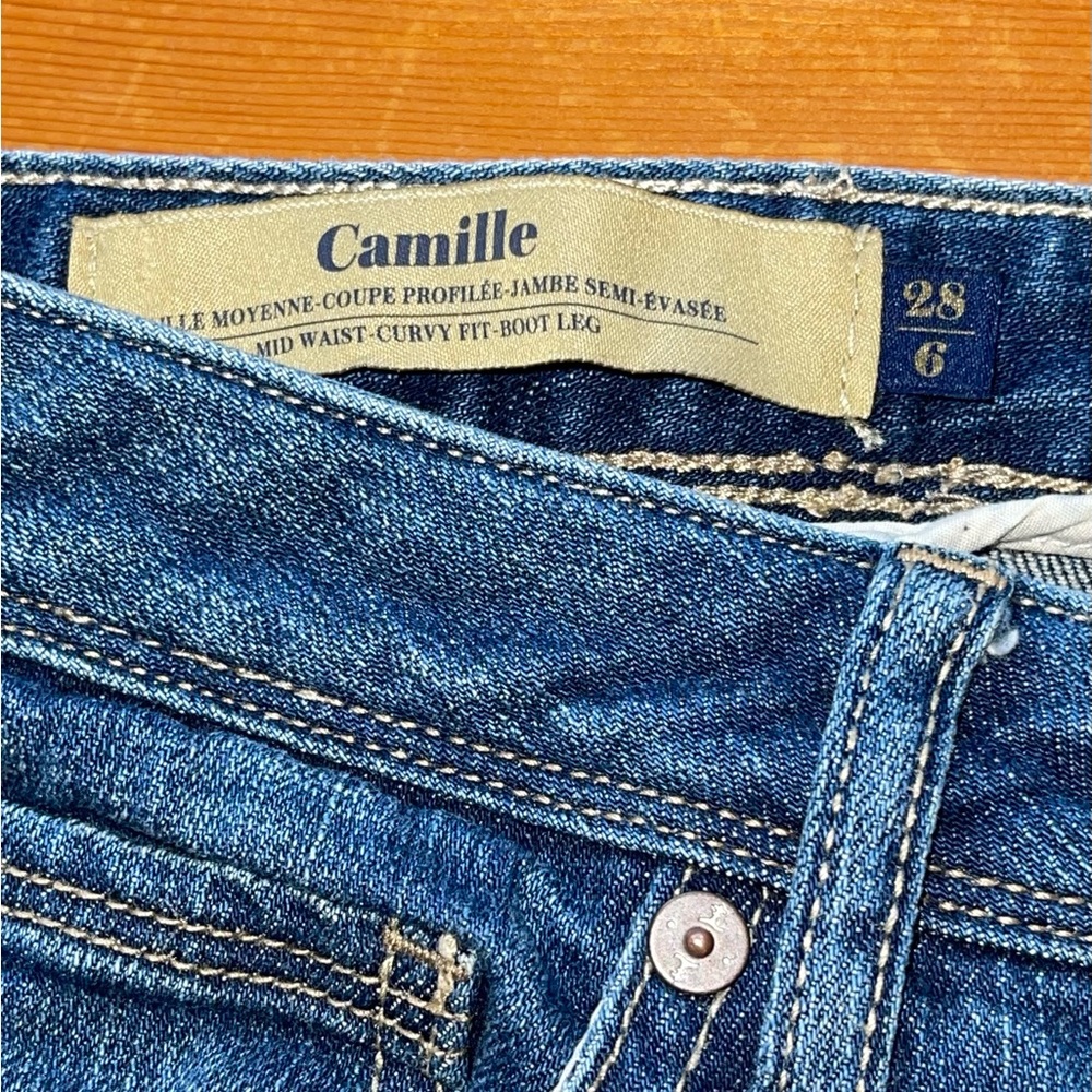 Women’s Tribal Denim Jeans Mid Waist Curvy Fit Boot Leg Size 28/6 - Picture 5 of 10